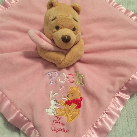 Winnie the Pooh "My Little Cupcake" Disney Pink Baby Security Blanket Lovey - Picture 3 of 5